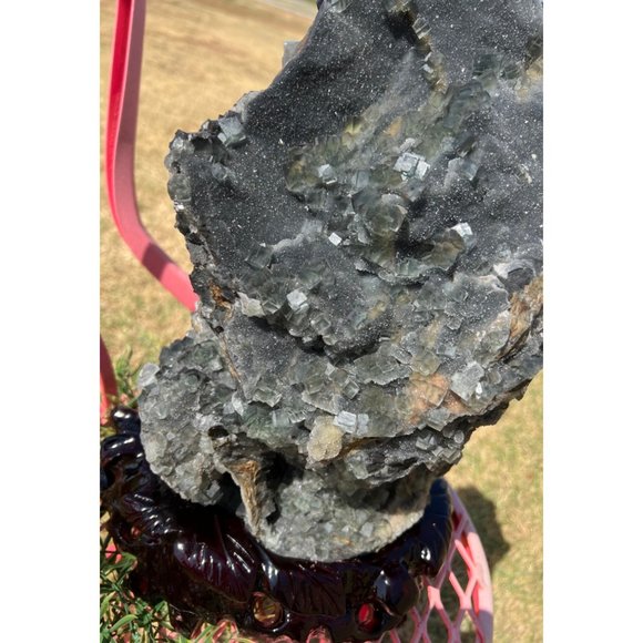 XL Sugar Fluorite Specimen w/Calcite - Picture 4 of 11